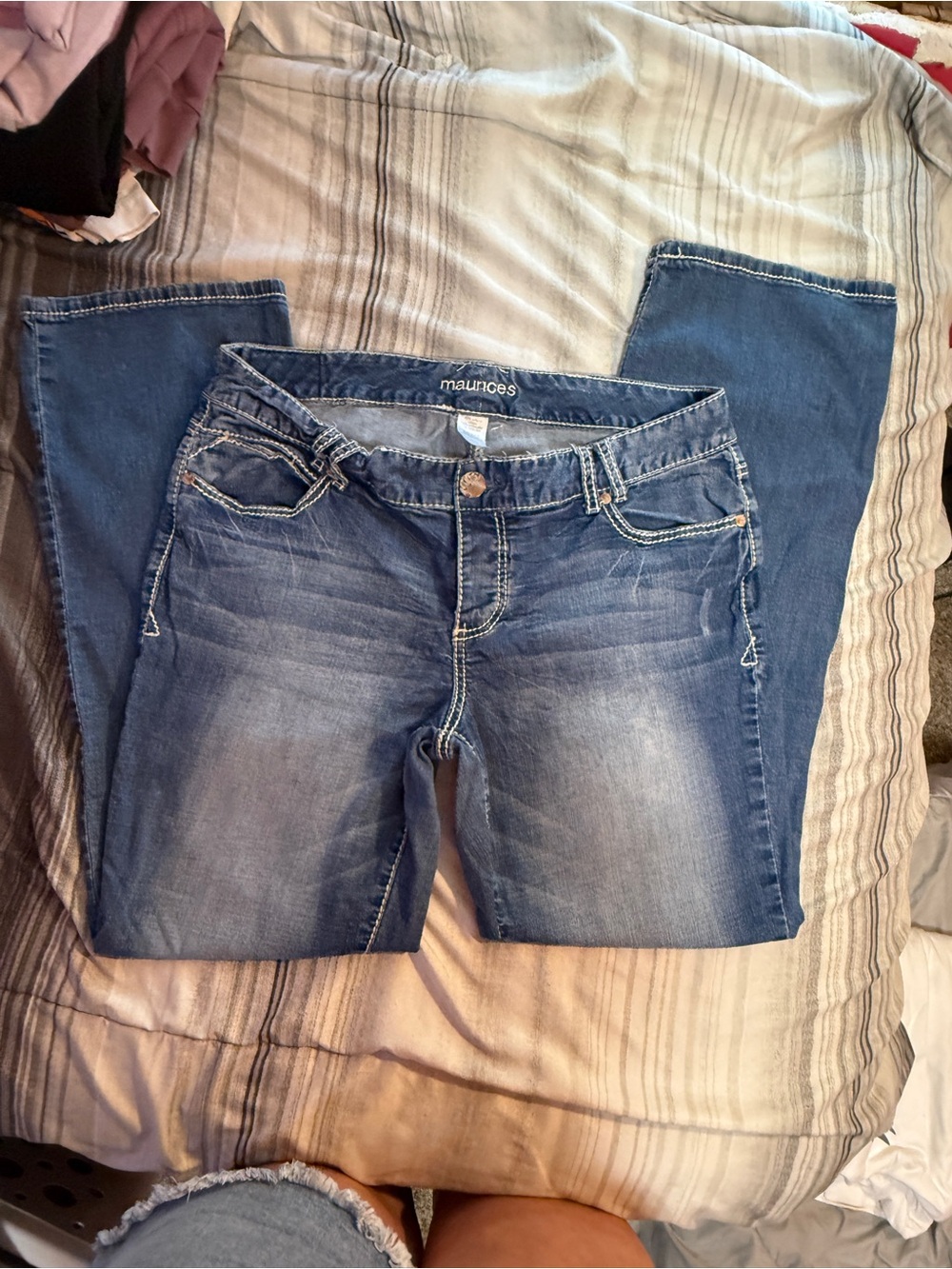 Maurices Women's Medium Blue Bootcut Stretch Jeans Hidden Buttonfly